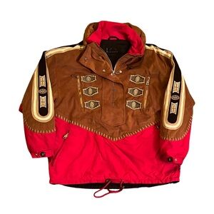 Vintage Bogner Red and Brown Ski Jacket